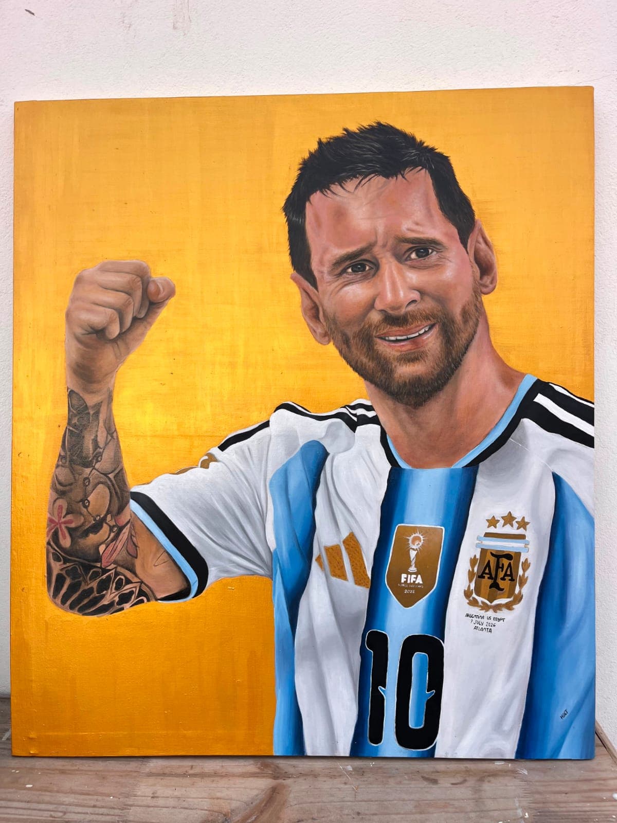 Messi 2026 - Arte pintado a mano - CreandoAndo
